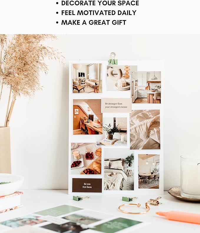 Lamare Vision Board Book - 1000+ Aesthetic Vision Board Images & Motivational Quotes, Vision Board Supplies, Vision Board Kit, Collage Book for Manifestation, Self Care & Goal Setting