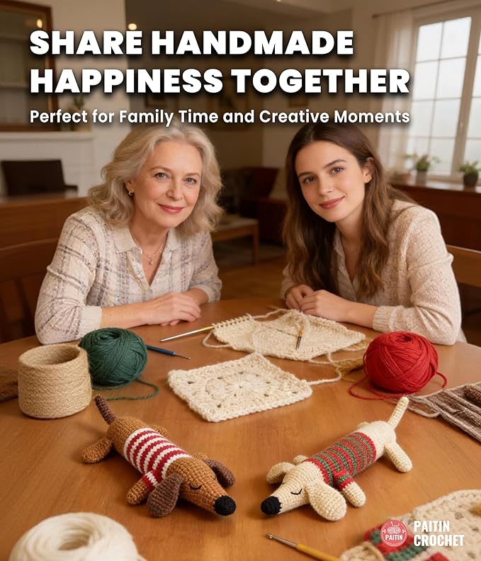 PAITIN Crochet Kit for Beginners – DIY Crochet Craft Project, Easy Handmade Yarn Art Kit for Adults with Step-by-Step Video Tutorial (Dachshund)