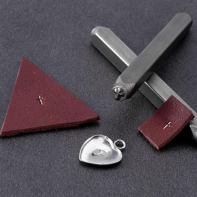 Alpinleux Cross Metal Punch Stamp, Key Stamping Kit, Metal Stamping Tools for Key, Crafts, Jewelry Making, Stamping Punching (1Pcs, 3mm)