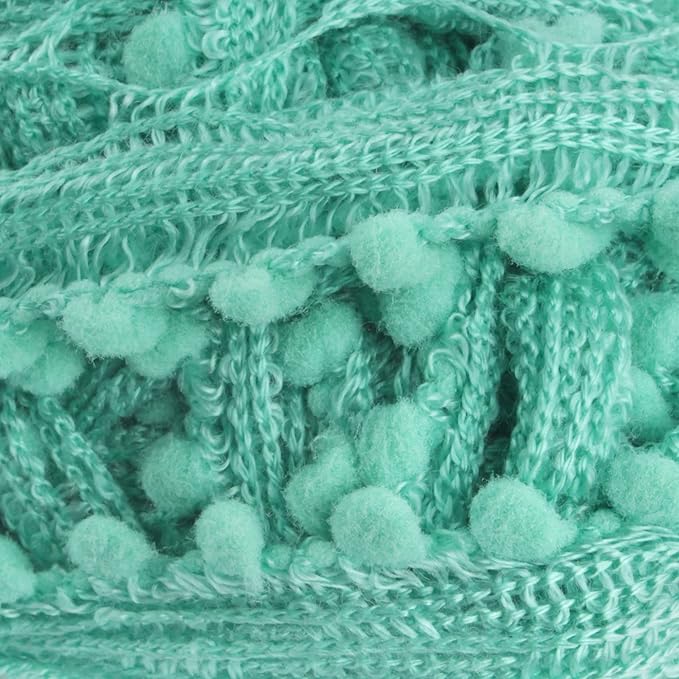 JubileeYarn Fishnet Pom Pom Yarn - 50g Mini Bonbons - Turquoise - 6 Skeins