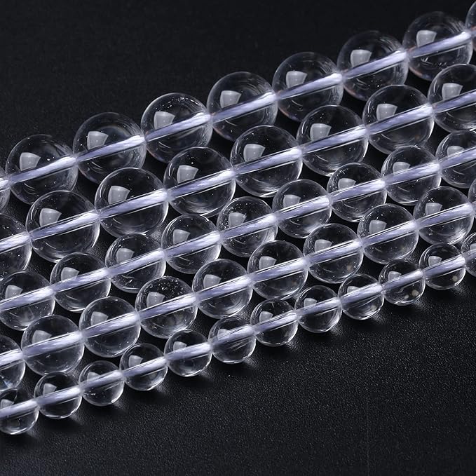 AAAAA Natural Clear White Crystal Quartz Beads Round Loose Spacer Beads for Jewelry Making DIY Bracelets Crystal Energy Healing Power Stone 36pcs 10mm 15 Inch