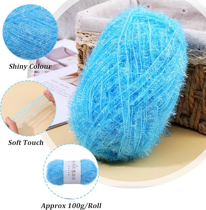 20 Skeins Scrubby Yarn for Dishcloths, Polyester Assortment in 20 Colors for Crocheting and Knitting Dishwashing Cloths, Craft Projects