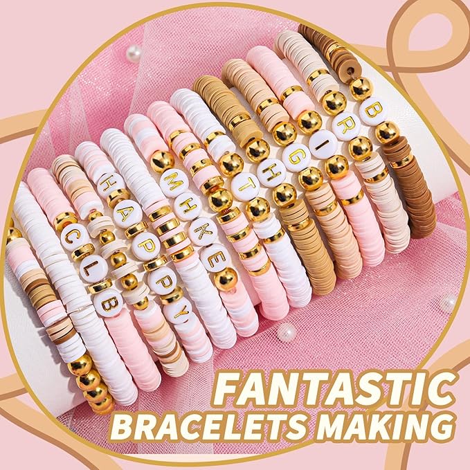 LEOBRO 3908PCS Clay Beads Bracelet Making Kit, Bracelet Beads Kit, for Bracelet Jewelry Making, Arts and Crafts