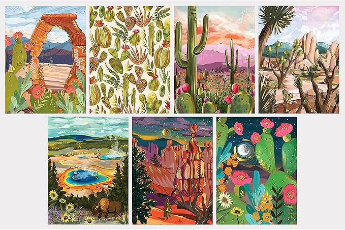 Brea Reese: Scratch Art Paper Pad - Arches & Canyons - 14 Sheets, 7 Guided Art Designs, Metallic Accents, Stylus & Brush, 6x8 Pages, DIY Adult Craft
