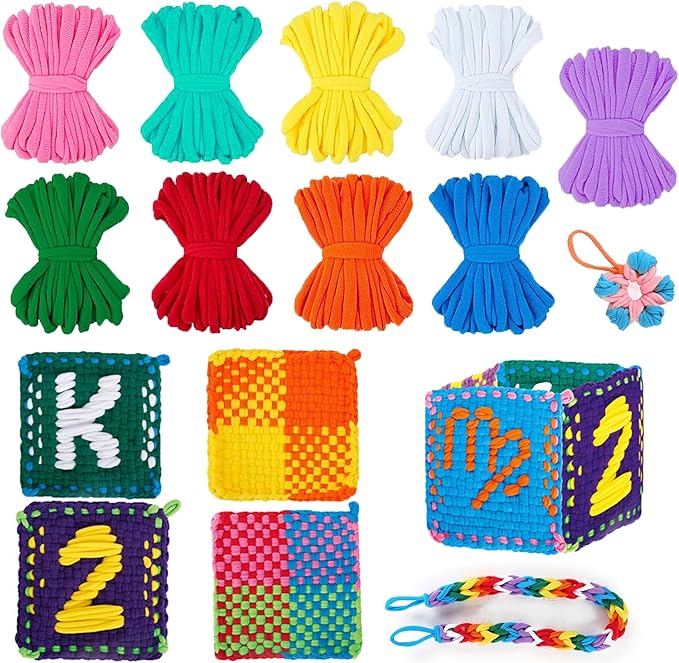 REENLIV 504 PCS Weaving Loom Loops Refill for 6-12 Inch Potholder Loom kit Toys, Elastic DIY Arts and Crafts Loops Supplies for Kids Beginners, Perfect Birthday & Christmas Gifts for 5-13 Year Girls.