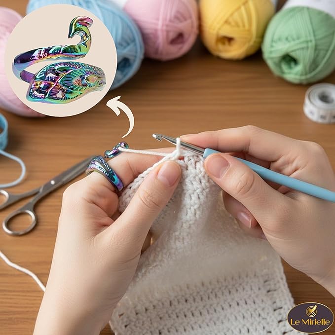 LE MIRIELLE - Wooden Yarn Bowl for Crochet – Crochet Holder + Complete Tools Kit, Gifts for, Large Bowl Organizer for Yarn, Hooks & Accessories