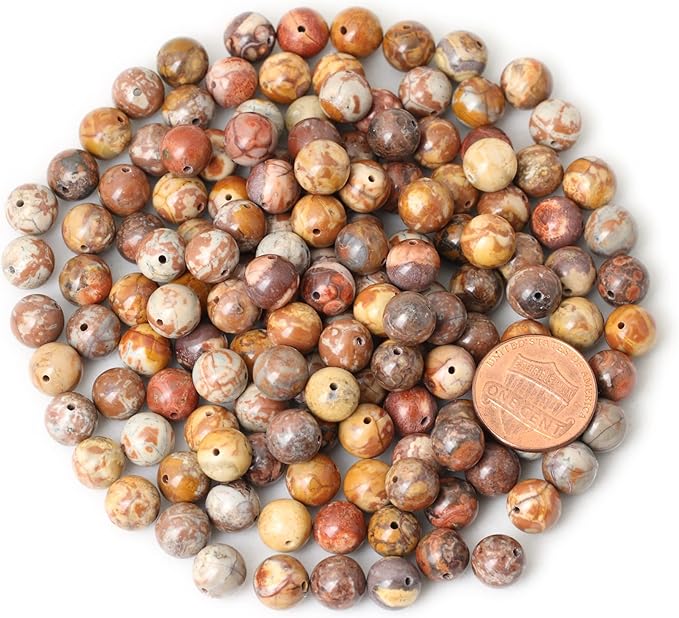 45PCS 8mm Natural Birdeye Rhyolite Stone Gemstone Round Loose Beads for Jewelry Making 1 Strand 15"