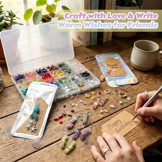 Queenme Jewelry Making Supplies Kit: 1200pcs Crystal Beads for Adults DIY Bracelet & Earring Making – Complete Craft Tools Set for Women Home Hobbyists