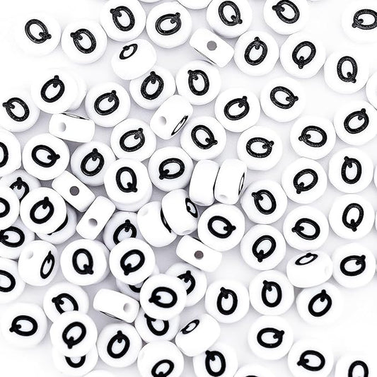 sunrica 300pcs round clay letter beads for charms bracelets making 4x7mm individual white alphabet beads q