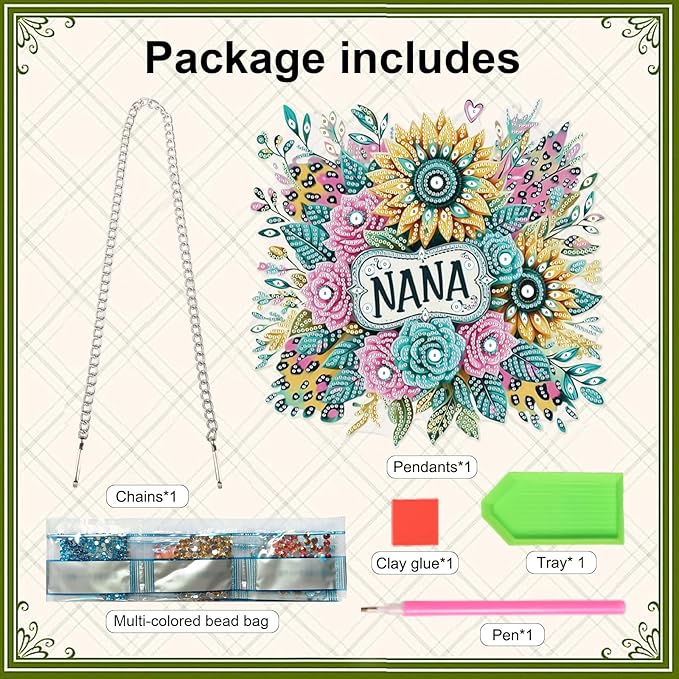 Diamond Art Painting Hanging Pendant, NANA DIY Sunflower 5D Special Shape Crystal Diamond Art Partial Mosaic Making Craft Wreath Ornaments, Large size Home wall decor window decoration Handmade Gift