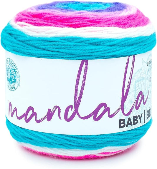 Lion Brand Yarn (1 Skein) Mandala Baby Yarn, Unicorn Cloud