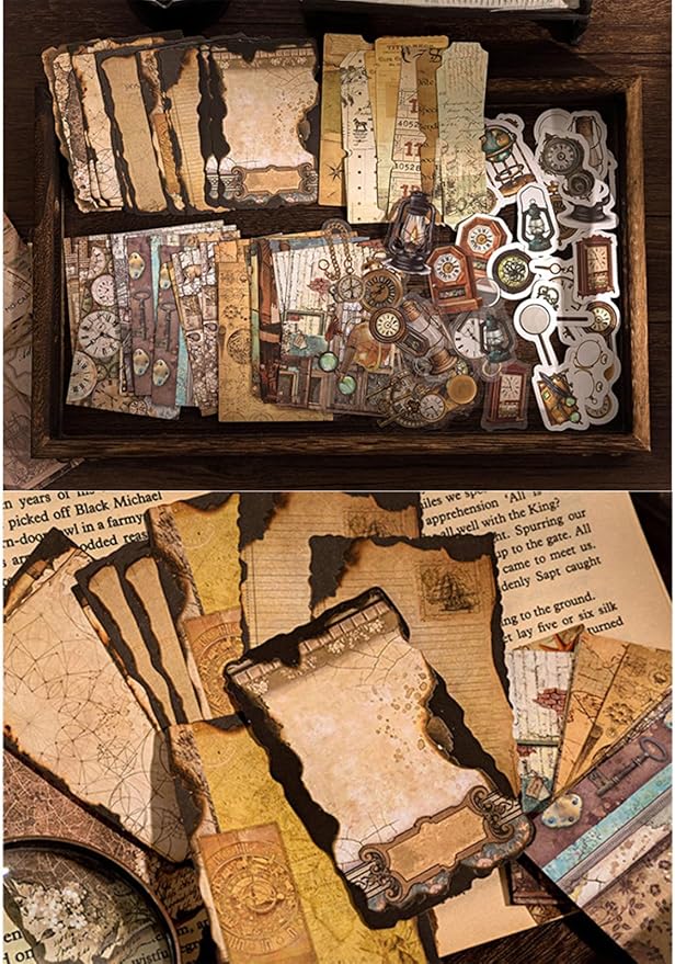 100PCS Vintage Journaling Scrapbooking Supplies Ephemera Pack for Journals Planners Decoupage Paper Scrapbook Stickers Aesthetic Cottagecore Collage Craft Album (Adventure Tours)