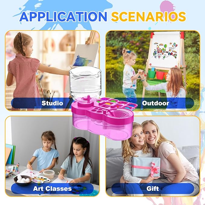 New Paint Brush Cleaner Tool,Brush Rinser Cup Painting Running Water Circulation Art Supplies for Acrylic,Watercolor and Water Based Creative Gift for Adult Artist Beginners Kids