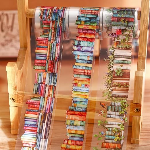 Kesari Book Tape Stickers for Journaling Supplies,6 Rolls PET Vintage Scrapbooking Tape Stickers for Journaling Supplies, DIY Crafts(Watercolor)