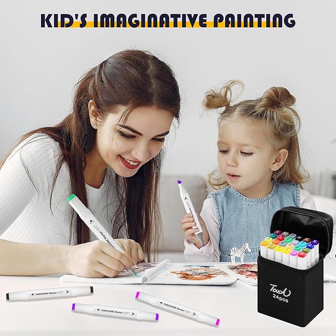 Alcohol Markers Set 120 Colors - Coloring Markers for Adult Coloring Books Professional Permanent Blending Marker Pens Artist Sets for Drawing Painting Sketching Illustration Kids Gifts