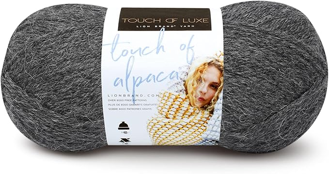 Lion Brand Yarn (1 Skein) Touch of Alpaca Yarn, Charcoal