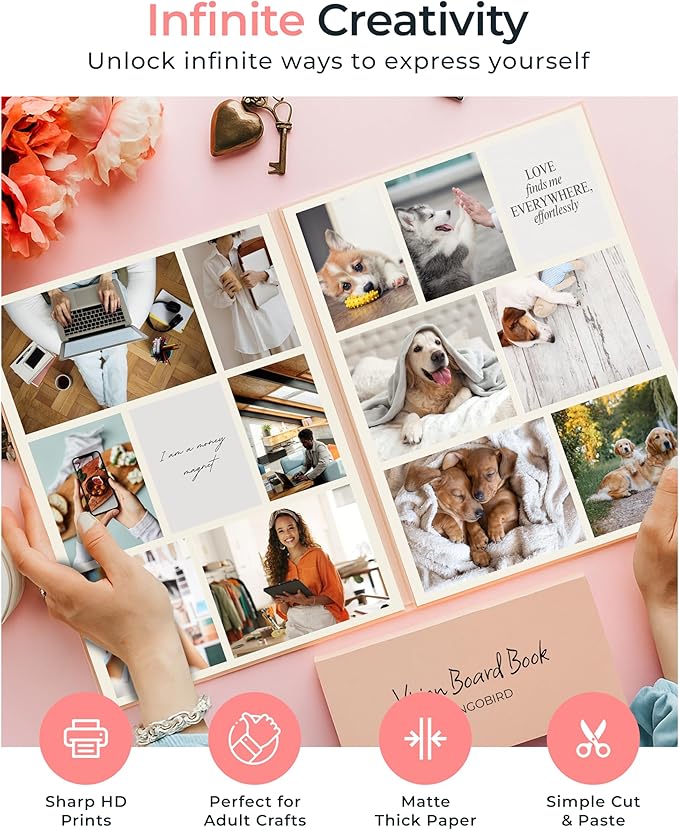 Vision Board Book Magazines with 1000+ Images – Scrapbook Supplies, Crafts for Adults, Clip Board, Junk Journal Supplies, Journaling Supplies, Board Books, Scrapbooking Supplies, Art Kit