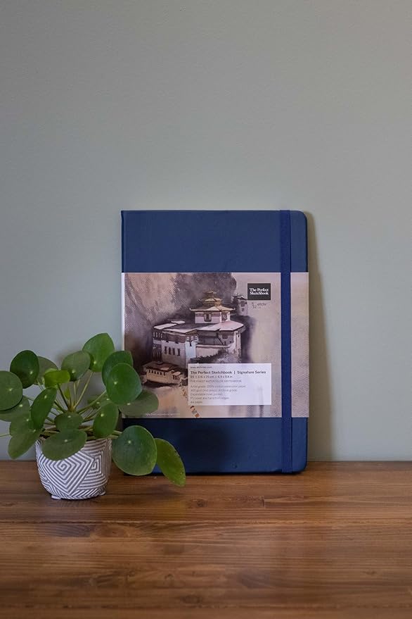 The Etchr Perfect Sketchbook Signature Series - 100% Cotton - 300gsm (140lbs) Hot Press Mixed Media - Hardcover Sketchbook 6.9”x9.8 with 44 Pages