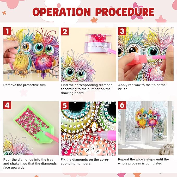 MAXBYE Hanging Diamond Art Kits for Adults Bird, Special Crystal Double Sided Pendant DIY Diamond Art Painting Kits for Beginners Gift Wall Home Decoration