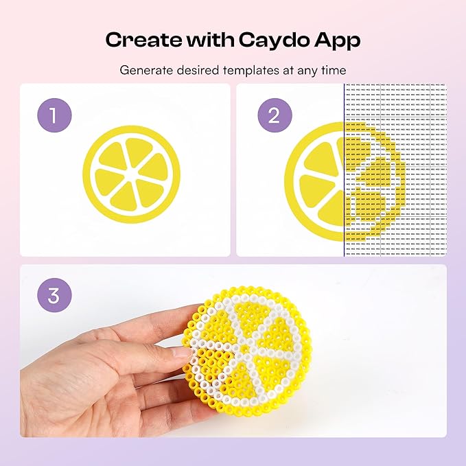 Caydo Fuse Beads Iron Kit with Fuse Bead Pen & App for Enthusiast, 10500pcs 36 Colors 5mm Complete Iron Beads for Kids Kit for Gift Holiday Home DIY Art & Craft Creative Projects