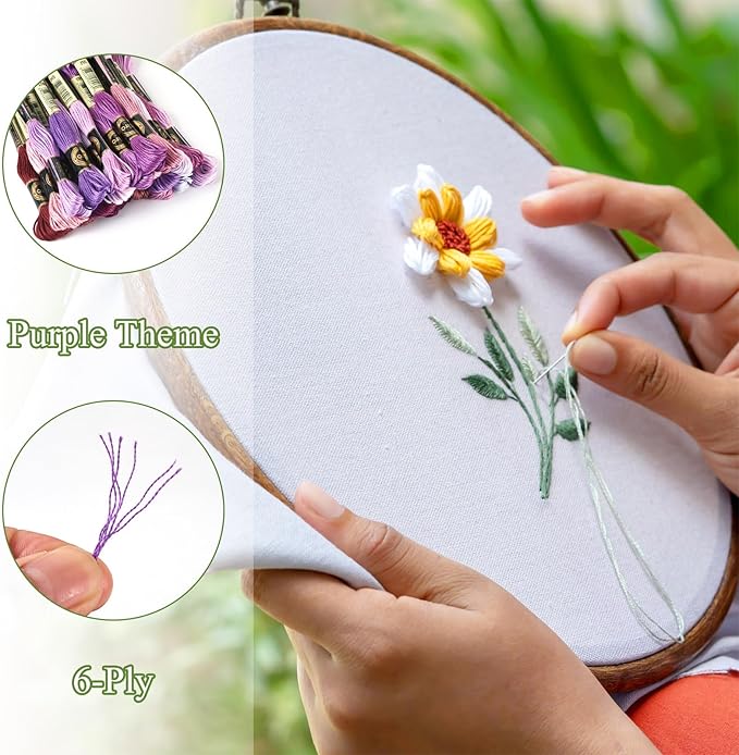 FASHEWELRY 10 Skeins Embroidery Floss Friendship Bracelet String Threads 6-Ply 0.5mm Hot Pink Cross Stitch Embroidery Thread for Sewing Bracelet Making Stitching Crafts