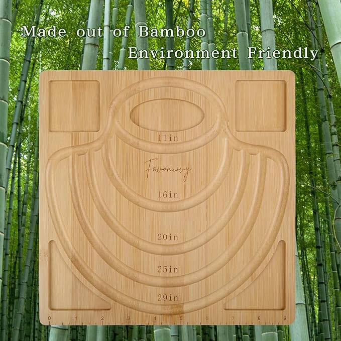 Favonuovy Bead Boards for Jewelry Making with 5 Sizes Bamboo Necklace Making Beading Tray 11" 16” 20” 25” 29" Wooden Necklace Sizer Measurement Design Mat Tool