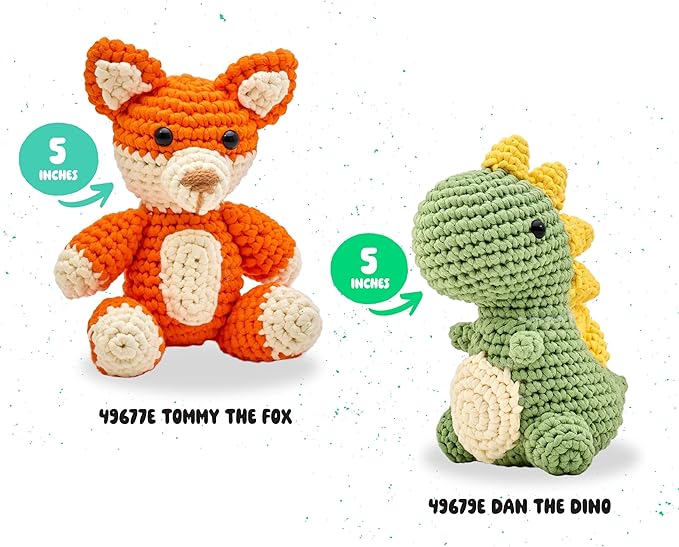 Bucilla 2 Piece Complete Crochet Kit, Best Friends, 5"