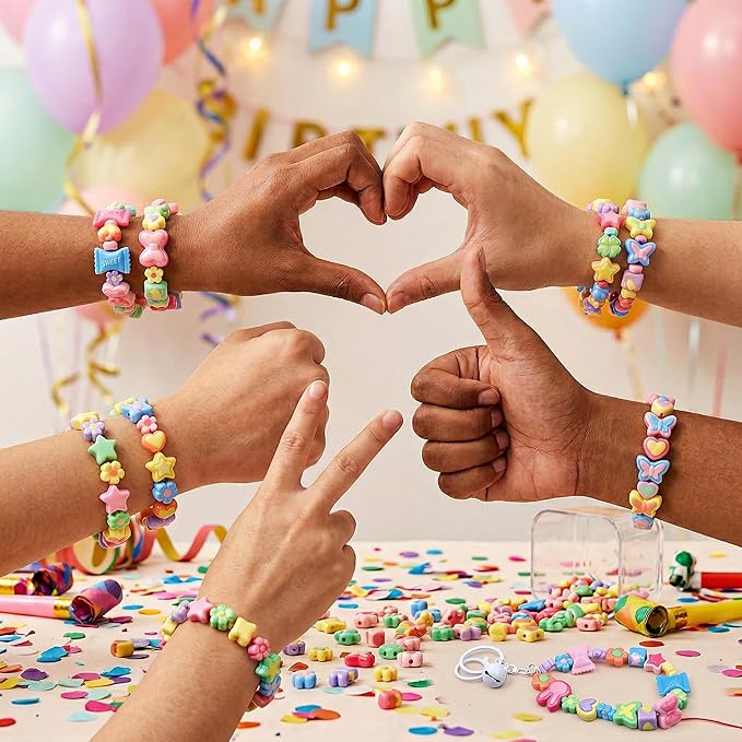 Assorted Acrylic Beads for Bracelet Making kit, 200g+ 11-Style, Pony Candy Kawaii Charms Beads DIY Craft Supplies for Jewelry Keychain Necklaces(Mixed III Candy Color, 145+Pcs, 0.45lb.)