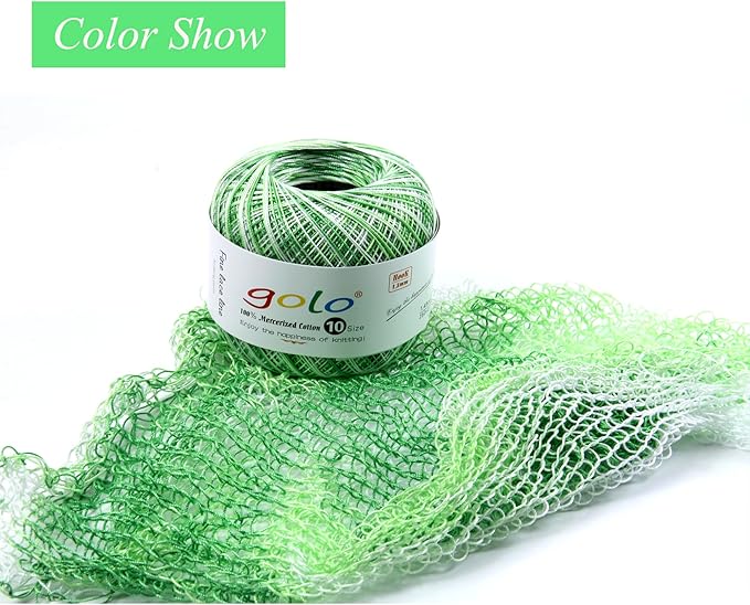 golo Crochet Thread Balls Colored Yarn for Crochetting Lace Yarn D-Green-172