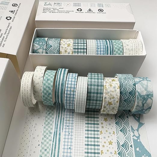 YUBBAEX 10 Rolls Vintage Washi Tape Set Basic Masking Retro Artwork Decorative Tapes for Arts, DIY Crafts, Journals, Planners, Scrapbook, Wrapping (Aloof)