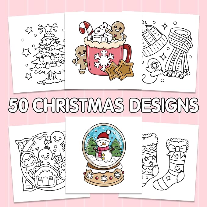 Brightenkidz Cozy Girl Christmas Coloring Book - Cute & Simple Adult Coloring Book with Bold and Easy Designs, Relaxation Hygge Winter Style - Cozy Christmas Holiday Gifts for Teens