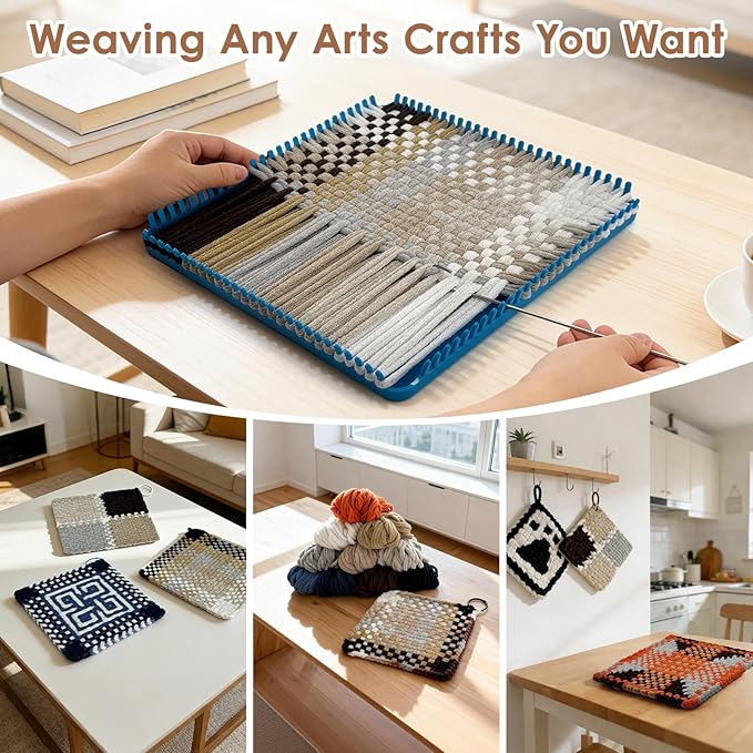 OYACH 10inch Cotton Weaving Loom Refill Loops,400pcs Potholders Loom Loops,Cotton Loops for Pot Holders,Loop Bands with Hooks for Adults Kids DIY Potholder Crafts(Neutral 10 Colors,Loom not Included)