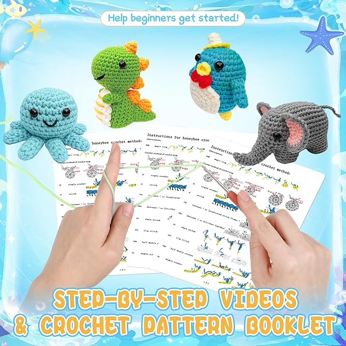 Datunsu 6PCS Crochet Kit for Beginners (Forest)