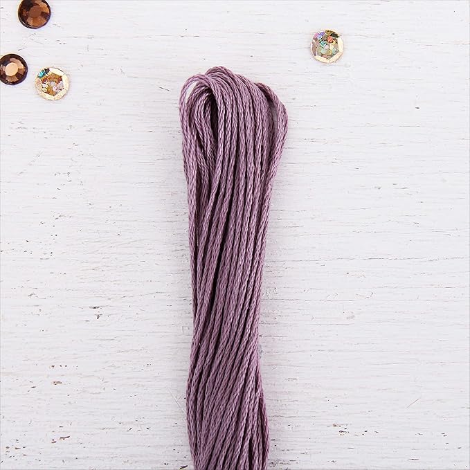 12 Skeins ThreadArt Premium Egyptian Long Fiber Cotton Embroidery Floss | Antique Violet| 6 Strand Divisible Thread 8.75yds Each for Hand Embroidery, Friendship Bracelets, Cross Stitch and Crafts