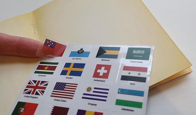 SJPRINTER Passport-Style Notebooks 12-Pack — Blank Pocket Journals for Travel Scrapbook, Classroom Geography & Social Studies — Use with Travel Stickers & World Flags — Bulk Stationery