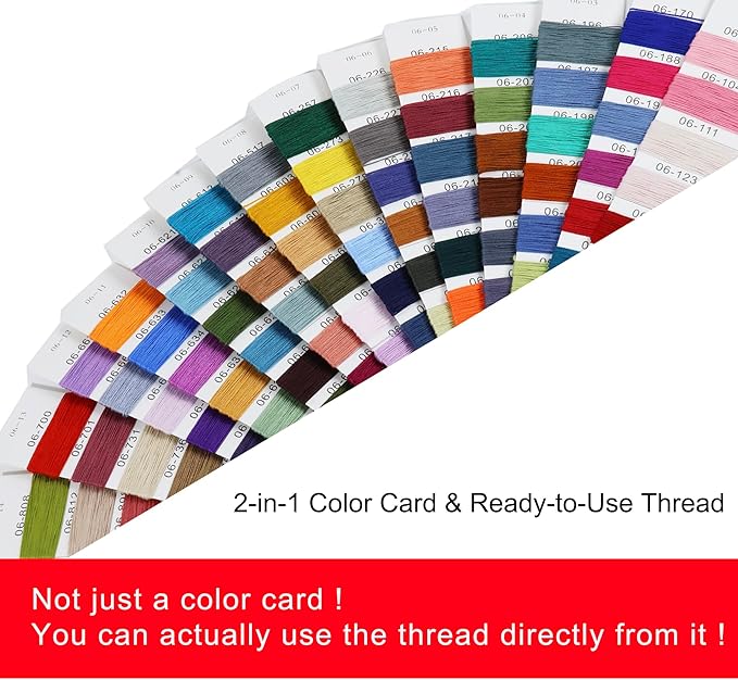 golo Crochet Thread Size 10-108 Color Card 108 Skeins Embroidery Thread Set Elegant Gift Box Set with Tools 100% Long-Staple Cotton Embroidery Floss