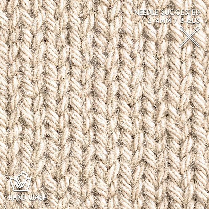 Worsted Set (6 x 1.75 oz) Super Soft Baby Alpaca Knitting Yarn Beige 656 Yards
