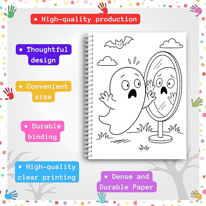 Spooky Cute Fall Coloring Book for Toddlers Ages 3+ – Halloween Pages with Pumpkins, Ghosts, and Bats – 199 GSM Paper – Spiral Bound – 8.5x11 in (Spooky Cute Fall, 8.5 x 11)