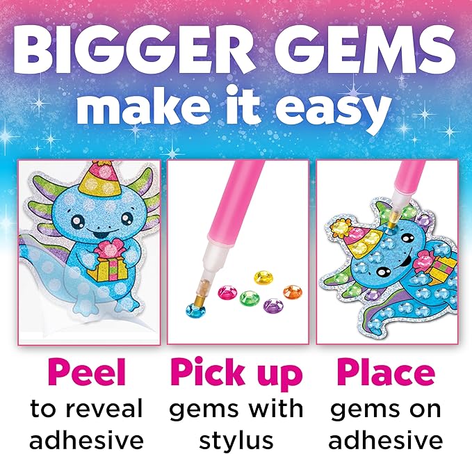 Creativity for Kids Big Gem Diamond Painting Axolotl: Girl Toys and Crafts for Ages 6-8+