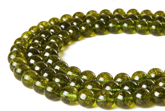 100pcs 8mm peridot beads natural gemstone beads round loose beads for jewelry making