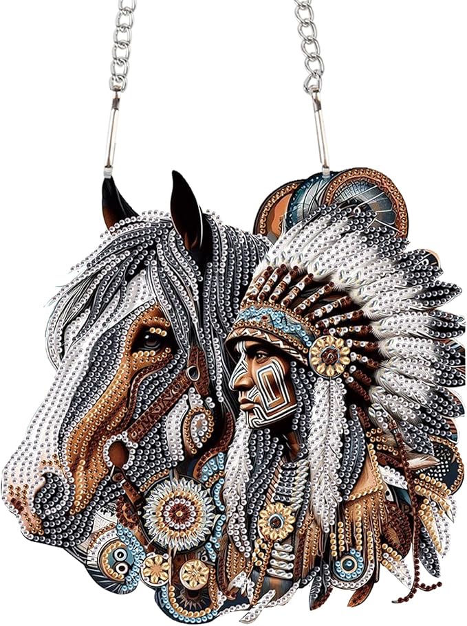JZHYOAN HoDiamond Art Window Pendants Home Garden Wall Hanging Kits Acrylic Ornaments Craft Kits Crystal Art Diamond Painting Arts Hanging Kit Wind Chimes with Diamonds Cross Stitch Ornament