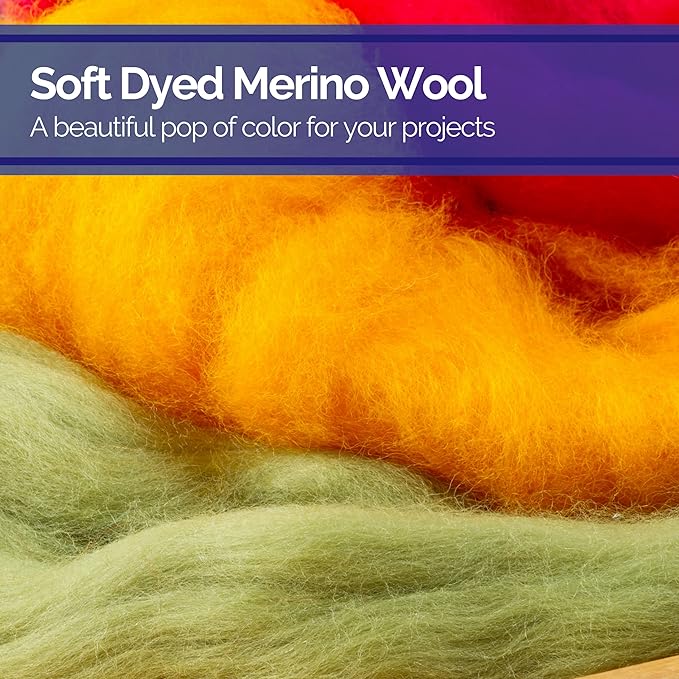 Revolution Fibers | Mixed Merino Wool Variety Pack | Perfect Wool Roving for Spinning, Needle Felting, Wet Felting, Weaving and Crafting (Spring Blossom (Multicolored), 250 Grams)