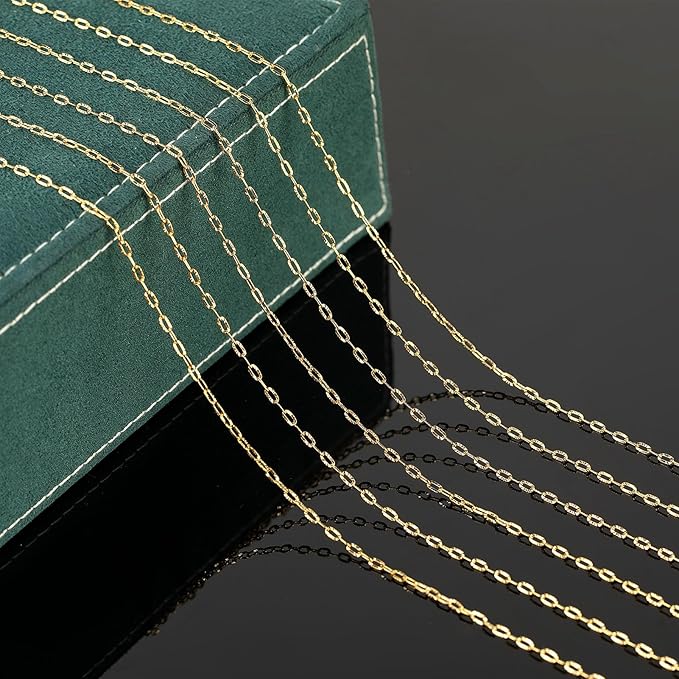 UMAOKANG 10 Meters Stainless Steel Chains for Jewelry Making Dainty Gold Plated Embossed Cable Chains Necklace for Women Jewelry Supplies