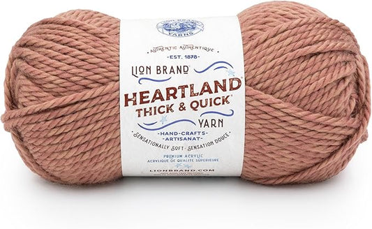 Lion Brand Yarn, Bulky Heathered Heartland Thick & Quick Yarn for Knitting and Crochet, Gas Works, 1 Pack