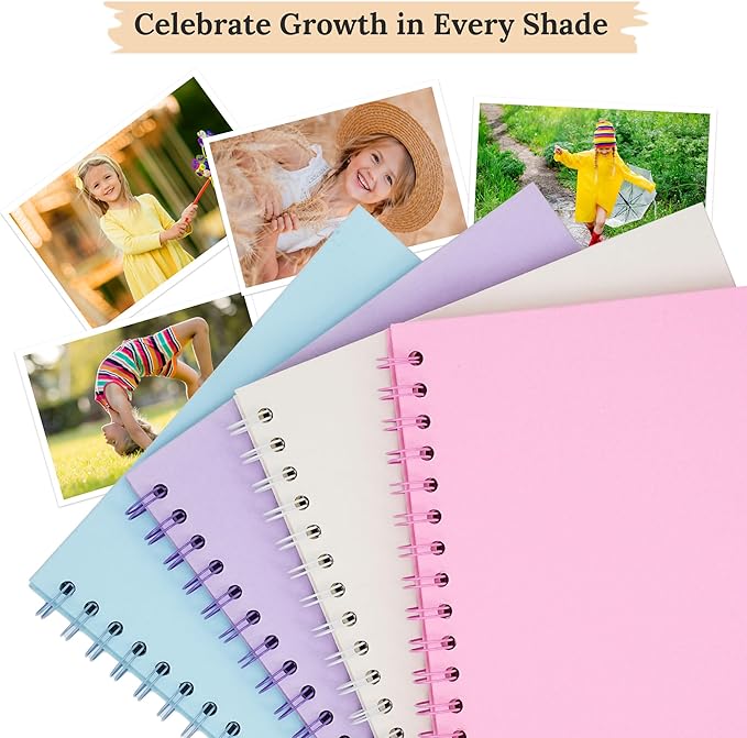 Scrapbook 8x8 Inch DIY Scrapbook Album Hardcover Kraft Paper Scrap Book Photo Albums 40 Pages Perfect for 4x6 / 5x7 Photos Memory Book for Family, Wedding