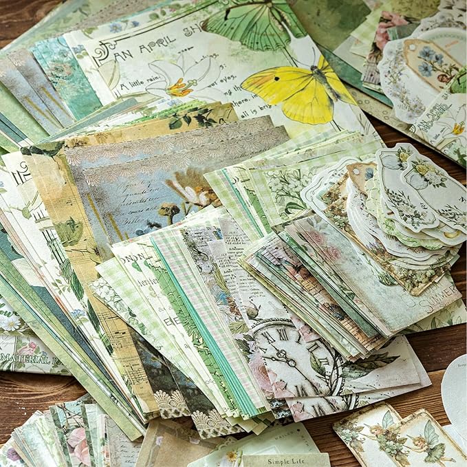 400PCS Vintage Scrapbook Paper Journaling Scrapbooking Supplies Kit Decorative Craft Paper Assorted for Bullet Junk Journals Card Making Crafts, County Post Office