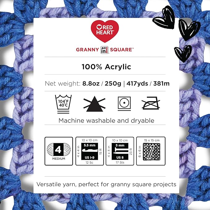 Red Heart All in One Granny Square Verdant Vine 3 Pack of 250g Yarn