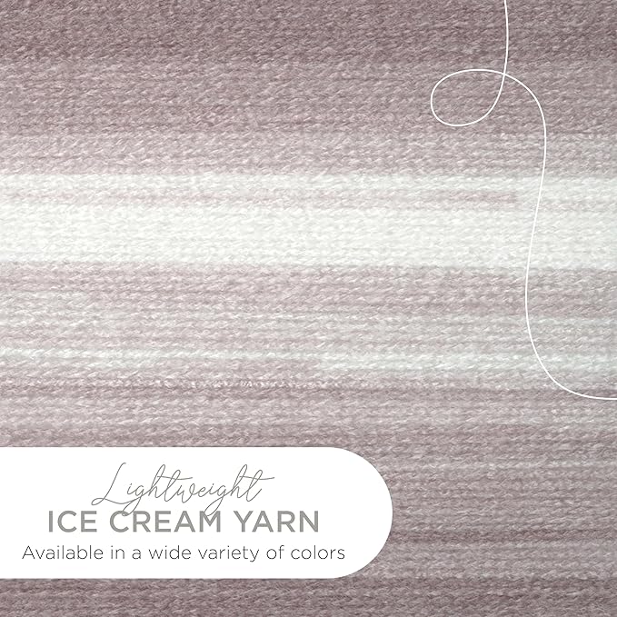 Lion Brand Yarn, Ice Cream Baby Yarn for Knitting, Crochet, and Crafts, Coffee, 1 Pack, DK Weight Colorful Acrylic Fiber for Baby Blankets, Hats, and Sweaters