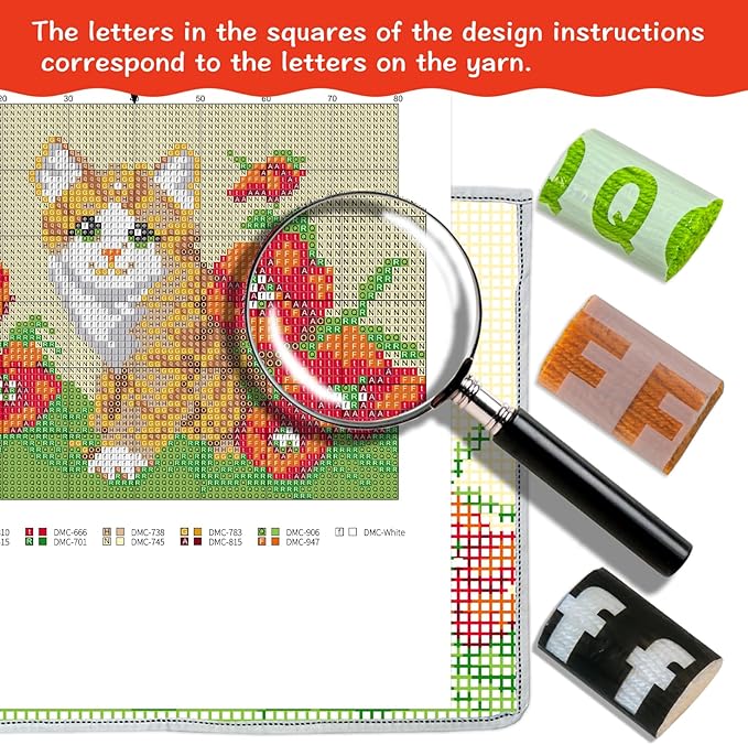 MIAOLLUN Latch Hook Kit Rug, Latch Hook Kits Cat with Pre-Printed Pattern for Adults and Kids 52X38cm/20.4 Inch X15 Inch