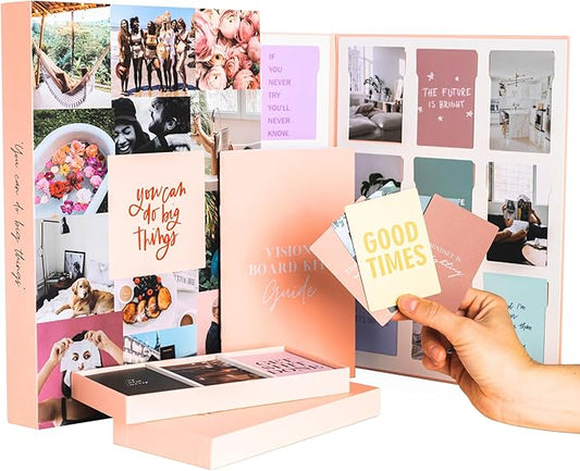 Lamare Vision Board Kit – Premium Dream Board Supplies – Complete Vision Board Supplies for Women, Mood Board Supplies & Collage Book for Manifestation